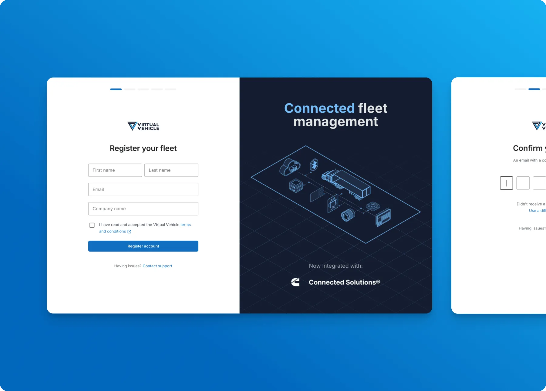 Virtual Vehicle registration and fleet management flows